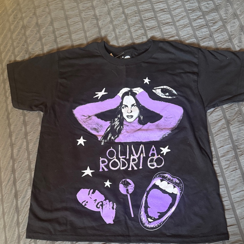 Olivia Rodrigo Black and Purple Kids Graphic Tee